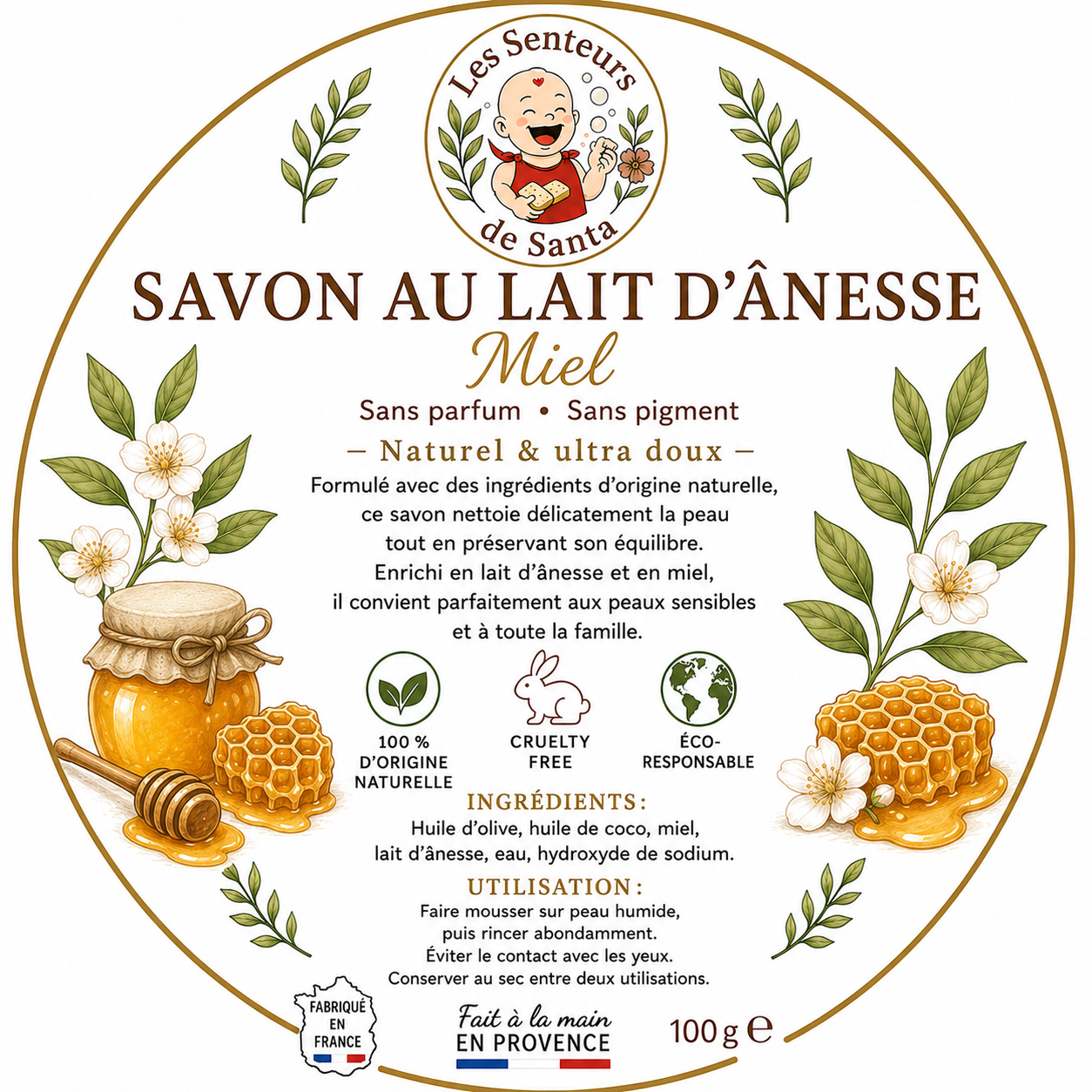 Savon Miel lait d'ânesse 🍯