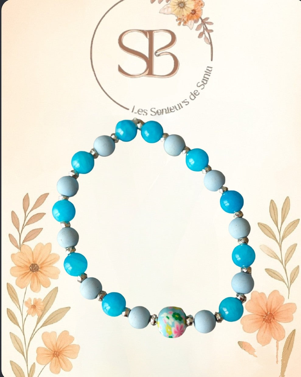 Bracelet Pierre + Argile Polymère