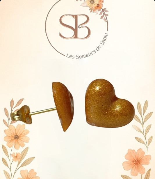 Clou cœur doré - resine époxy