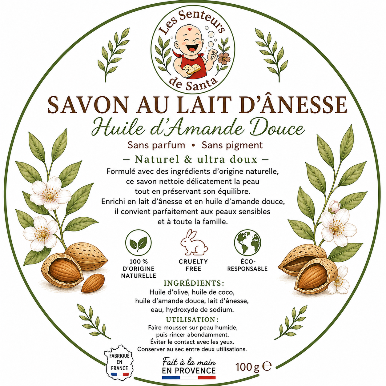 Savon Lait D'ânesse Amande douce