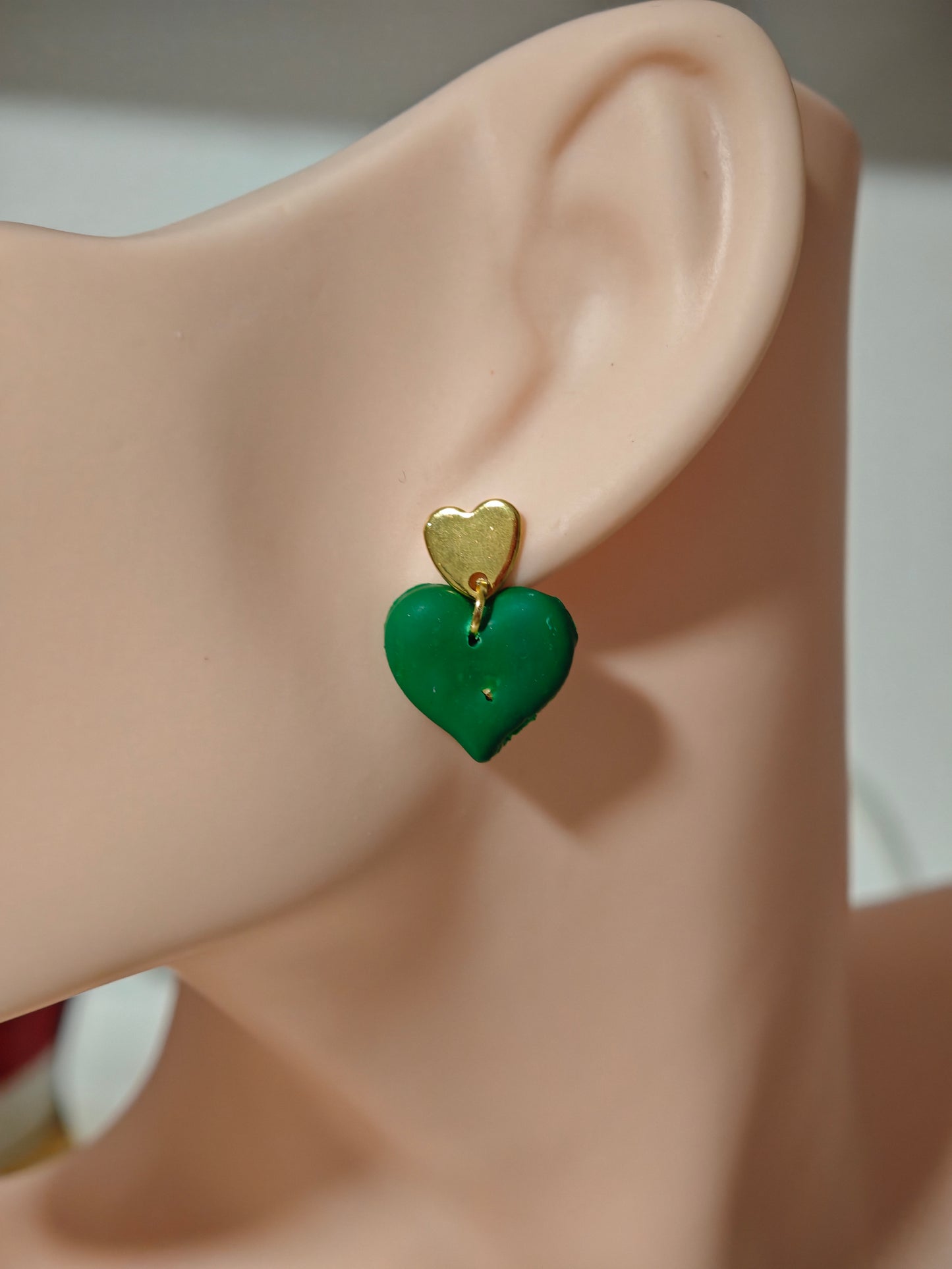 Boucles d’oreilles clou pendantes – cœur