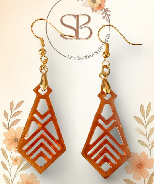 Boucles d'oreilles pendantes forme géométrique