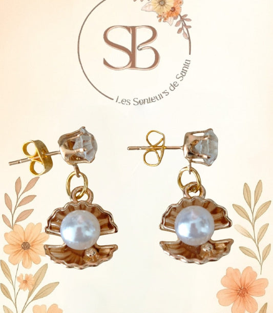Boucles d’oreilles Coquillage & Perle