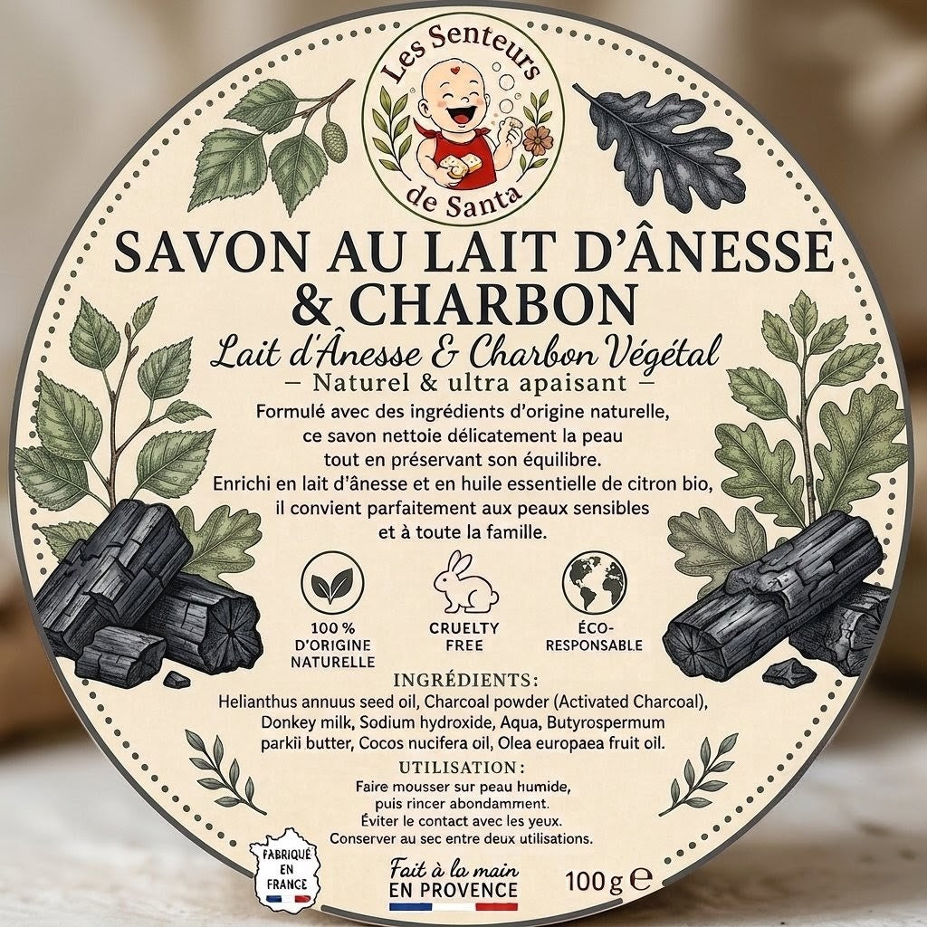 Savon Lait D'ânesse Charbon
