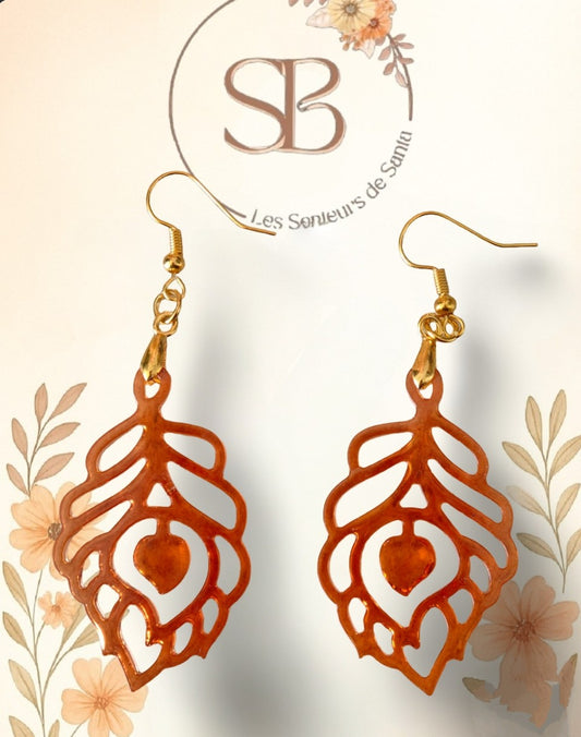 Boucles d’oreilles pendantes feuille