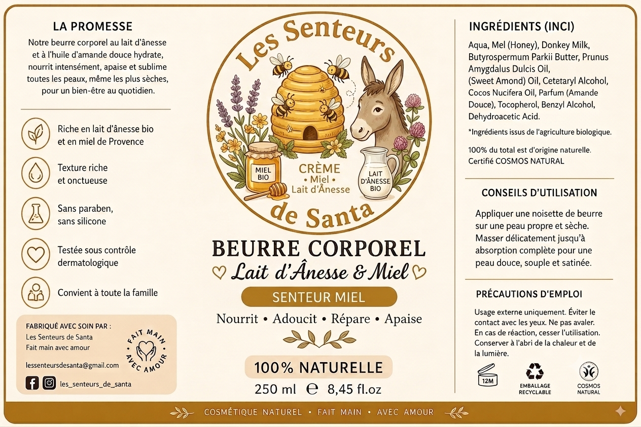 Beurre Corporel Lait D'ânesse